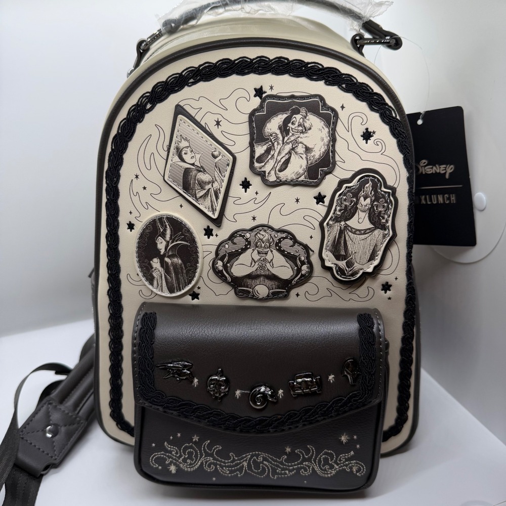 NWT Disney x Lunch Box Villains Portrait Tonal Mini Backpack